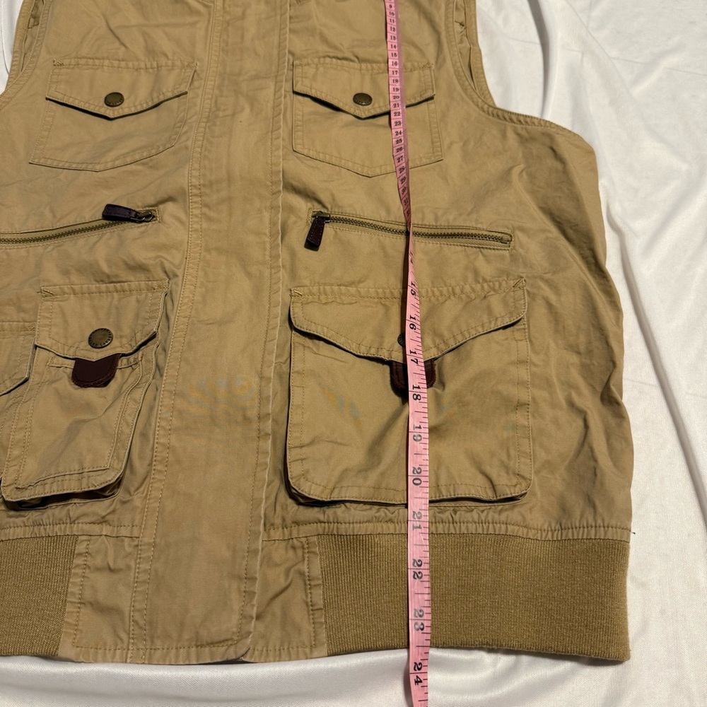 Lauren Ralph Lauren Kaki Pocket Safari Hunt Fish Photography Cargo Vest sz L - Picture 13 of 16